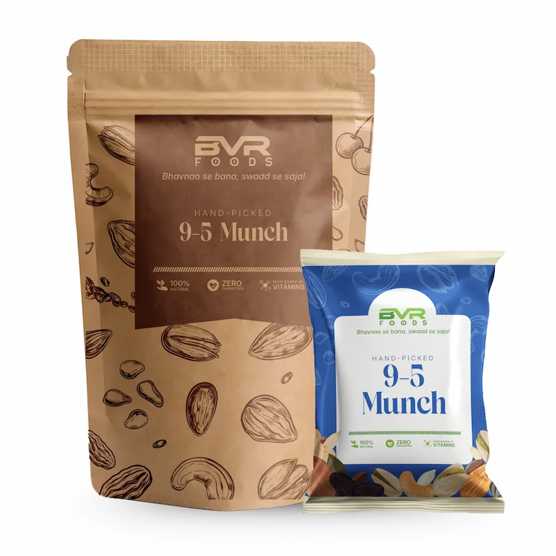 BVR Foods 9-5 Munch Office Mix – Almonds Cashews & Seeds Combo | Brain Fuel for Working Professionals | Zero Sugar Desk-Friendly Snack | For office & PG