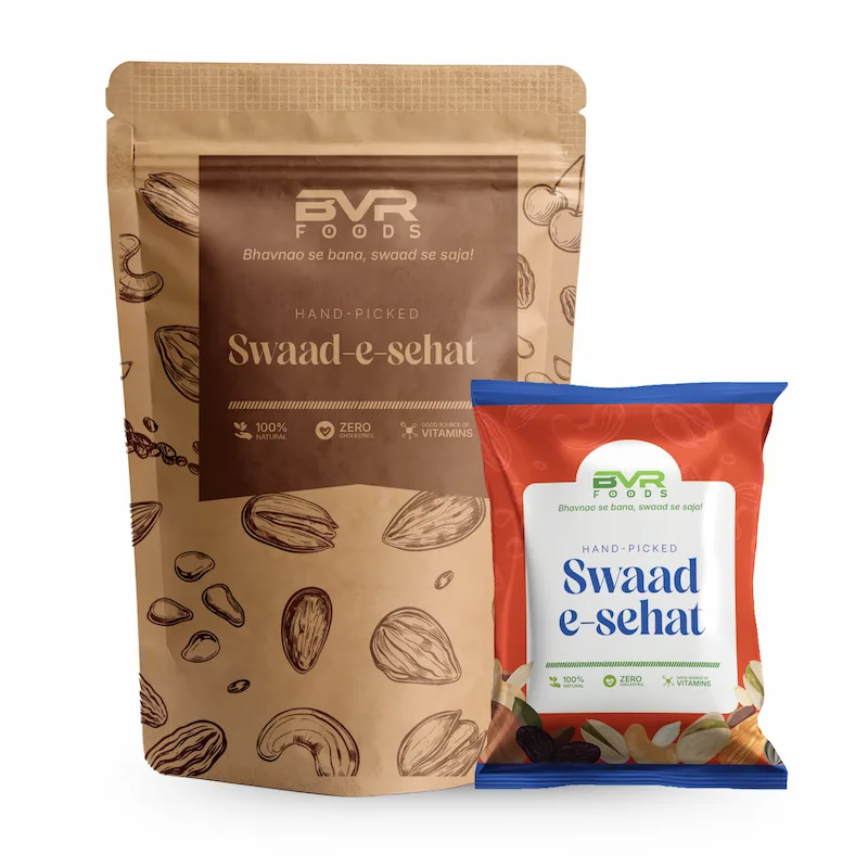 BVR Foods Swad-e-Sehat Family Mix – Roasted Dry Fruits & Seeds High in Protein, Iron & Fibre | All-Age Healthy Family Snack